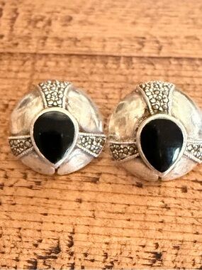 Vintage-Inspired Sterling & Black Onyx Earrings